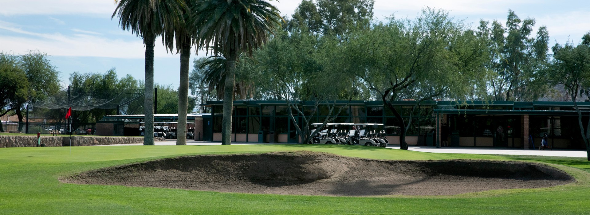 clubhouse behind a bunker